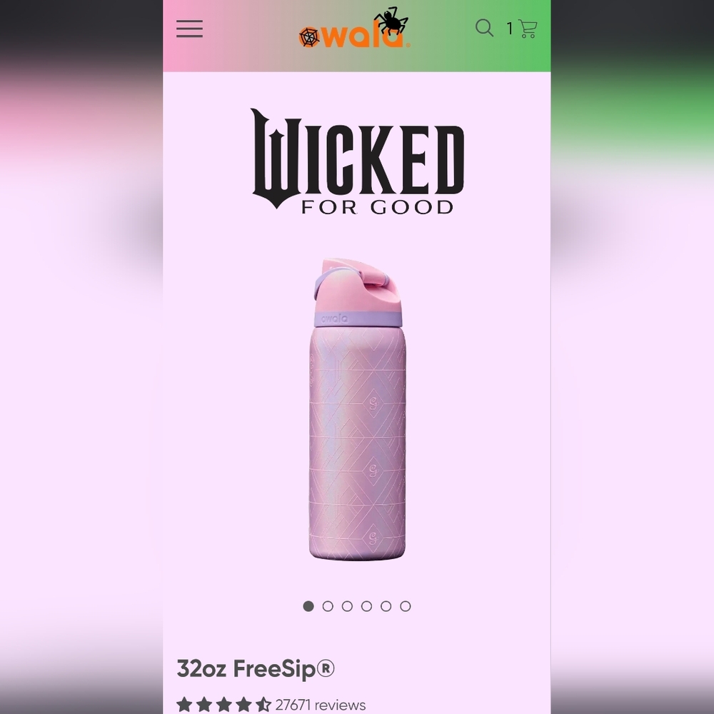 OWALA Pink Iridescent Wicked Water Bottle 32oz